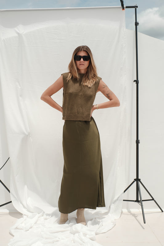 Mohérová vestička zelená